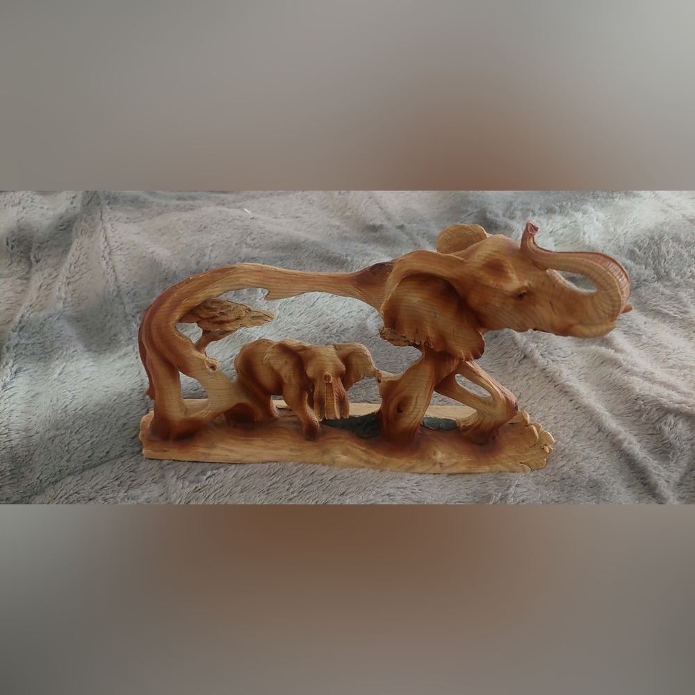 Handcrafted Wooden Elephant Sculpture